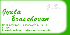 gyula braschovan business card